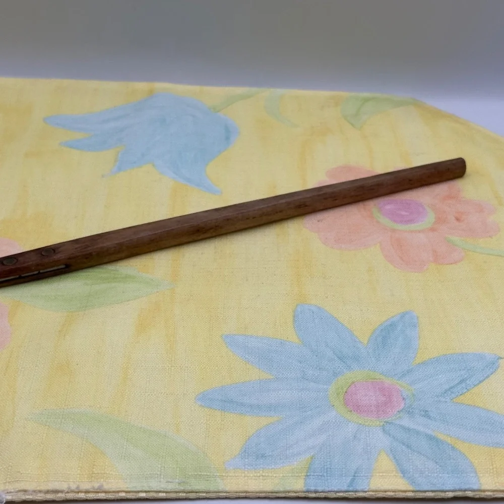 Vintage Mid Century‎ Salad Fork Stainless Steel Wood Handle Japan MCM 13 inch